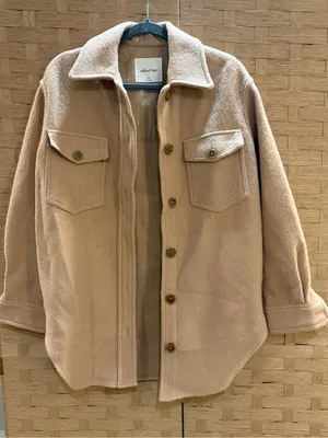 Aritzia Wilfred Cream Tan Teddy Shacket Jacket size XS (oversized) 100% Wool thumbnail 2