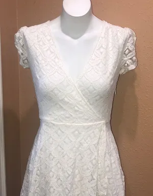 Lulus white lace dress thumbnail 1