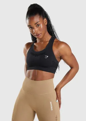 Gymshark, Energy Seamless Sports Bra - Black S thumbnail 1