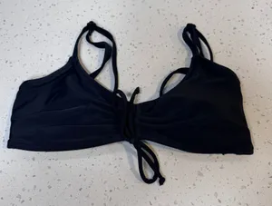 Old Navy Womens Black Cinched Front Tie Bikini Top Adjustable Straps Size‎ Small thumbnail 1