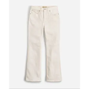 Madewell Kick Out Crop Jeans Pure White Stretch Mid Rise Flare NI961 US 24 NWT thumbnail 5