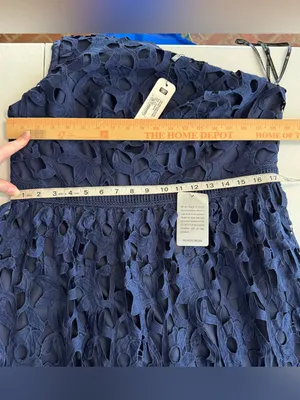 Chi chi London Curve One Shoulder Skater‎ Crochet Dress In Navy size 14 NWT thumbnail 7