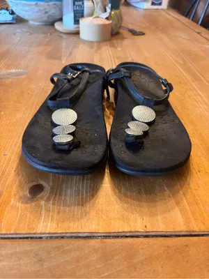 Vionic womens Lizbeth leather embellished T-strap sandals black 10 thumbnail 5