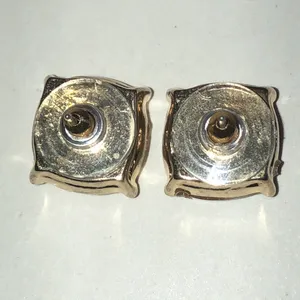 Gold Tone Yellow Shimmer Boho Stud Earrings thumbnail 5