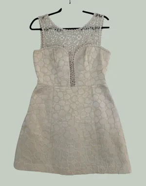 Lilly Pulitzer White Lace Yoke Jacquard‎ Fit Flare Dress Size 6 92494 thumbnail 1