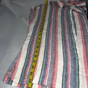 Orvis Linen/Rayon Multicolor Striped Shirt Women Top Size Medium thumbnail 6