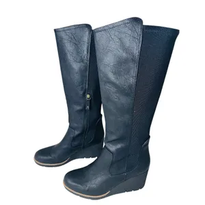 Dr. Scholl’s Lindy Black Wedge Tall Boots Faux Leather Comfort Size 10 thumbnail 11