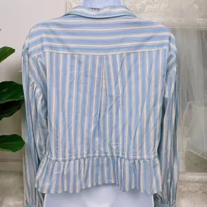 Bellevue Casual Long Sleeve Arianna Stripe Button Down Shirt Blouse Top w/ Tie thumbnail 4