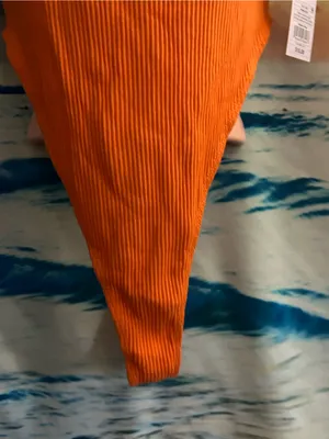 Wild Fable Women’s Ribbed Orange One Piece Swimsuit Bathing Suit NWT SM thumbnail 5
