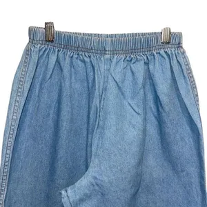 Sunbelt Denim Jeans Vintage Floral Hand painted Pull On Light Wash Mom Trend Med thumbnail 2