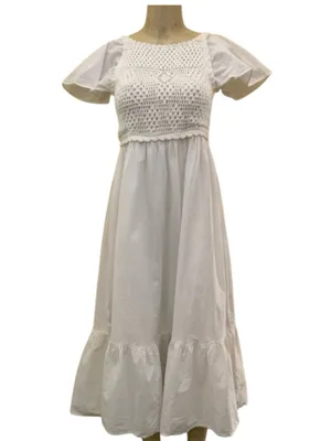 ZARA NWT Linen crochet Maxi Dress Size Small thumbnail 3
