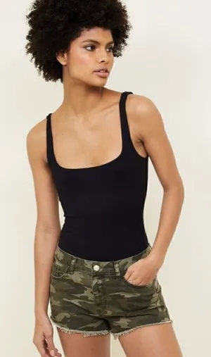 See Thru Soul High Rise Boyfriend Shorts Camo 25 thumbnail 1