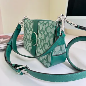 Coach C8306 Lonnie Baguette In Signature Jacquard & Leather Green thumbnail 3