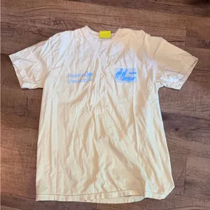 NHIM Apparel butter yellow Short-Sleeve Graphic Tee with Blue Print thumbnail 1