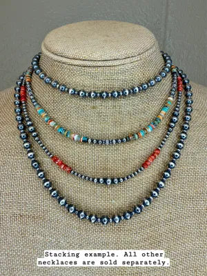 Handmade 16” Navajo Style Sterling Silver Pearls Necklace thumbnail 9