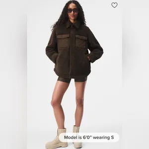 Alo Yoga NWT Plush Sherpa Edge Shacket in Expresso Button Down, Front Pockets S thumbnail 6
