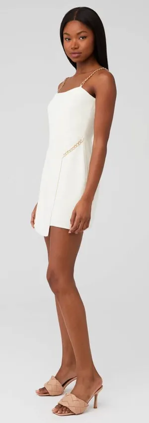 Amanda Uprichard Revolve Mini Asymmetrical Stilla Wrap‎ Dress Chain Size Large thumbnail 1