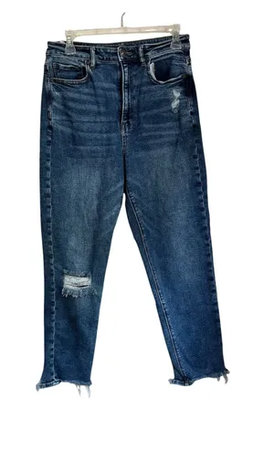 American Eagle Highest‎ Rise Mom Straight Leg Women's Blue Jeans Size 8 thumbnail 1