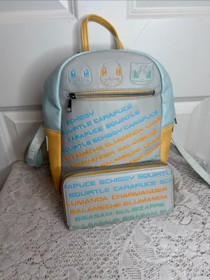 Loungefly Pokémon Exclusive all character backpack with matching wallet thumbnail 2