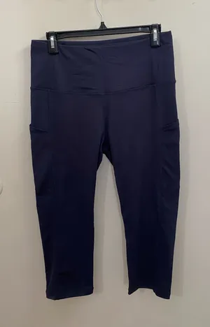 Women's High-Waist Capri Leggings in Deep Navy thumbnail 1