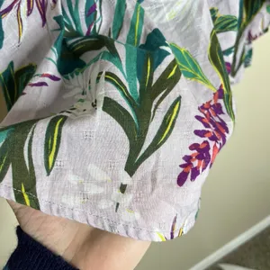 Womwns Blouse Boho Tropical Square Neck Ruffle 1X Maximalist Peasant Boho Resort thumbnail 6