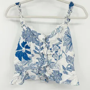 Urban Outfitters Womens Goodie Lace Up Tropical Floral Bustier‎ Crop Top Size M thumbnail 2