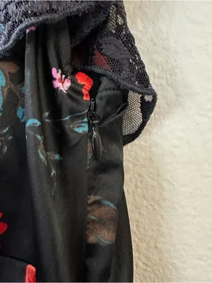 Free People Warm‎ Hearts Satin Midi Dress Size XS Lace Floral Dainty Romantic thumbnail 10