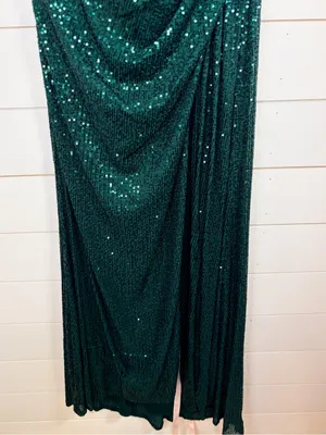 Mac Duggal 26622 Sequined Halter Neck Emerald Green Gown, NEW, Size 10 MSRP $398 thumbnail 6