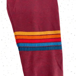 Aviator Nation Jogger Sweatpants Brick Red Maroon 5 Stripe Retro Sweats Size XS thumbnail 3