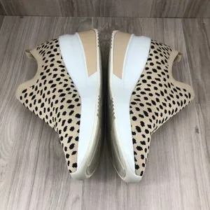 Gianni Bini Beige & Black Leopard Knit Slip-On Platform Sneakers Size 8 thumbnail 7