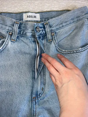 AGOLDE Cinched Hem Loose Taper Jeans Light Wash‎ Size 27 thumbnail 11