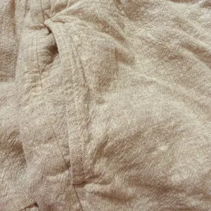 Abercrombie & Fitch Pull On Linen Blend Ruffle Drawstring Shorts Cream Beige M thumbnail 11