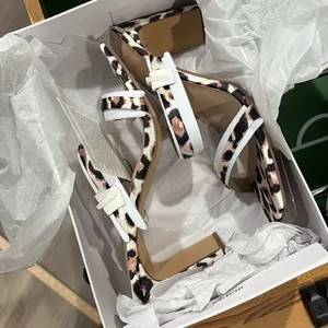 The Drop Leopard Avery Square Toe Two Strap High Heeled Sandal Size 8.5 Brown thumbnail 7