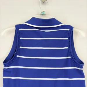 Polo Golf Ralph Lauren Womens Sleeveless Blue/White Strip‎ Shirt Small NwT thumbnail 6