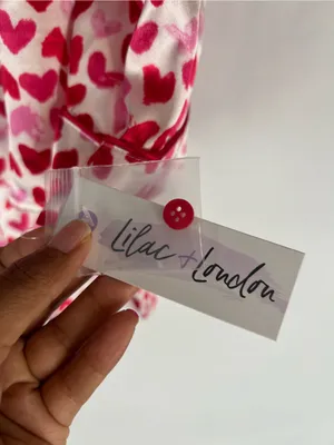 Lilac + London Pink Hearts Satin Shortie Pajama Set Size M NWT thumbnail 8