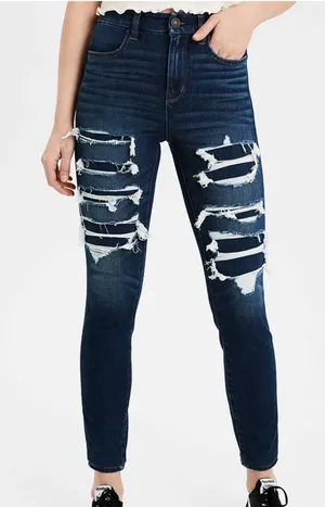 American Eagle High Rise Distressed Jegging - Size 6R thumbnail 1