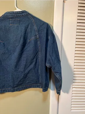 OJH Woman Women's Denim Jean Jacket Wonder Years Embroidered Medium Wash Boxy thumbnail 7