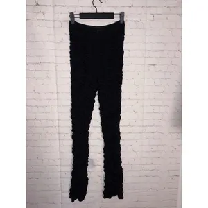 I.AM.GIA Ophelia Sheer‎ Ruched High-Rise Pants Black Mesh Slim Fit Womens Size M thumbnail 3