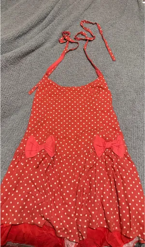 Free People Red/pink Polka Dot Romper thumbnail 1