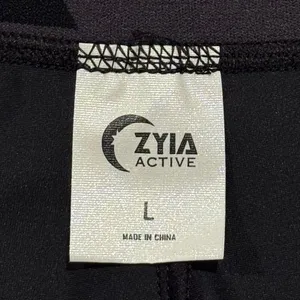 NEW Zyia Shorts Banded Hustle Athleisure Lounge Metallic Black Marble Size Large thumbnail 2