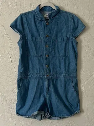 Old Navy Blue Jumpsuit with Short Sleeves thumbnail 2