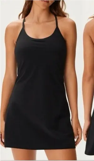 Outdoor Voices Exercise Dress Womens M Black Built In Shorts Pockets Athletic thumbnail 1