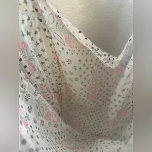 EUC Free People Lightweight Linen Fabric 14x15” Tote Beach Bag thumbnail 3