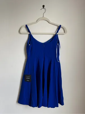 NWT Lulus Do You Wanna Dance? Royal Blue Skater Dress thumbnail 4