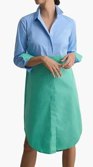 UNTUCKit Meryl Dress Women's Blue Green Colorblock Long Sleeve Plus Size 18 thumbnail 1