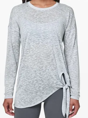 Lululemon Tie Your Practice Long Sleeve Silver Fox size 10 thumbnail 1