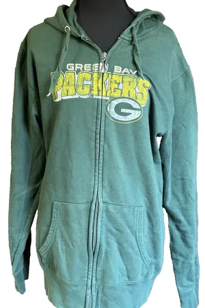National Football League Team Apparel Green Bay Packers Women’s Full Zip Hoodie Sweatshirt M/L Green Fan Apparel thumbnail 1