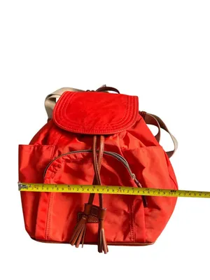 DOONEY & BOURKE Orange Brown Nylon Leather Drawstring Backpack thumbnail 3