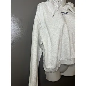 H&M Divided Calabasas Los Angeles Cropped Hoodie Sweatshirt Medium Gray Fleece thumbnail 3