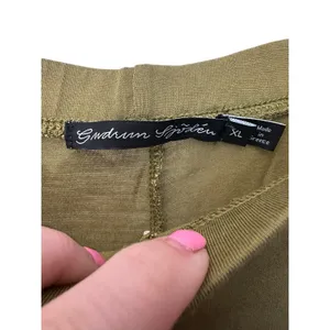 Gudrun Sjoden Green Stretchy‎ Crop Wide Leg Pants XL Modal Boho Lagenlook #W1-9 thumbnail 2